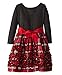 Bonnie Jean Christmas Bodice RED Bonaz Accented Plaid Skirted Dress