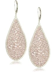 Dana Kellin Antique Pink Crystal Large Teardrop Shape Drop Earrings