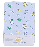 Luvable Friends Puppy & Frog Fitted Crib Sheet - blue, one size