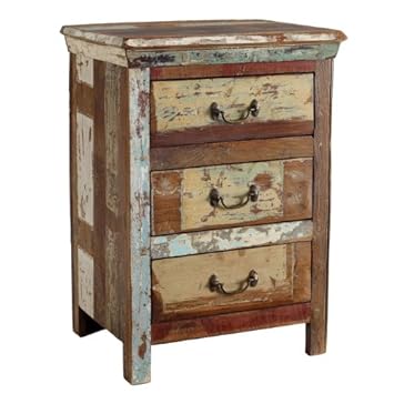 Classic Home Vintage-Inspired 3-Drawer Nightstand, Multi
