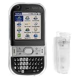 Palm Treo Centro 690 Smartphone Accessory Bundle Kit- Transparent Clear Crystal Snap On Case with Belt Clip + Rapid Car Charger with IC Chip