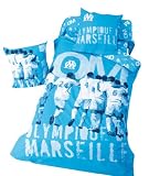 Housse de Couette Couverture lit OM 2 places + 2 têtes d'oreiller - Football - OLYMPIQUE DE MARSEILLE - Modèle 