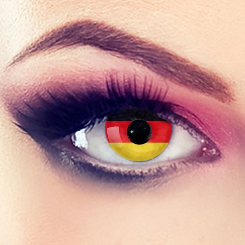 Taffstyle® Farbige Linsen Fanartikel Kontaktlinsen Fussball Weltmeisterschaft 2014 WM & EM Länder Style Jahreslinsen – Deutschland