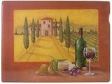 Vineyard Wine theme tempered glass thick large glass cutting board 15.7 by 11.2 inches