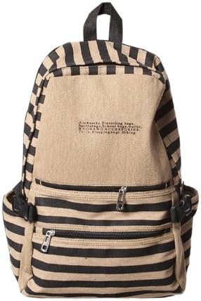 Dawdyfu Canvas Backpack SchoolBag Shoulder Bag Travel Bag Ipad Bag (beige)