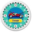 Olive Kids - Vroom Personalized Clock (White)