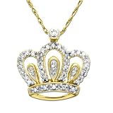 14k Yellow Gold Diamond Crown Pendant (1/8 cttw, I-J Color, I2-I3 Clarity)