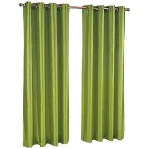 Stylemaster Tribecca Faux Silk Grommet 56-Inch by 84-Inch Window Panel, Emerald