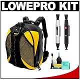 Lowepro DryZone 200 Waterproof Digital SLR Camera Backpack Case (Black/Yellow) + Accessory Kit for Canon Rebel XSi, XS, T1i, T2i, EOS 50D, 5D, 7D, Nikon D3000, D5000, D40, D60, D90, D300, D300s, Olympus Evolt E-30, E-450, E-520, E-620, and Sony Alpha A230, A330, A380, A450, A500, A550, A850