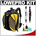 Lowepro DryZone 200 Waterproof Digital SLR Camera Backpack Case (Black/Yellow) + Accessory Kit for Canon Rebel XSi, XS, T1i, XTi, 40D, 50D, Nikon D40, D60, D5000, D90, D300, D700, Olympus Evolt E-30, E-450, E-520, E-620, and Sony Alpha A200, A300, A350, A700 Digital SLR Cameras