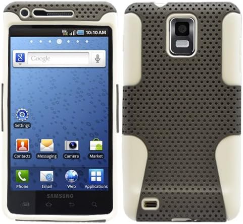 Grey White 2 in 1 Hybrid Rubber Plastic Skin Case Cover for Samsung Infuse 4g /At&t