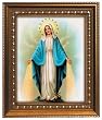 Our Lady of Grace in Wood Frame with Golden Trim, 11.25" x 13.25" - MADE IN ITALY