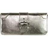 Donald J Pliner Lynx-59 Leather Clutch in Silver