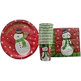 Christmas House Snowman Party Pack (plates, napkins & cups)