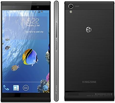 Kingzone K1 3G Unlocked Smartphone (with QI Charging Case) 5.5'' FHD 2GB+16GB Android 4.3.9 MTK6592 Octa Core 1.7GHz Support NFC / OTG / Wireless Charging Function, WCDMA GSM Dual SIM (RAM 2GB Black+ Charging Case)