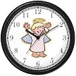Angel Child - Cherub, Angel or Cupid Theme Wall Clock by WatchBuddy Timepieces (Black Frame)
