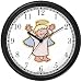 Angel Child - Cherub, Angel or Cupid Theme Wall Clock by WatchBuddy Timepieces (Black Frame)