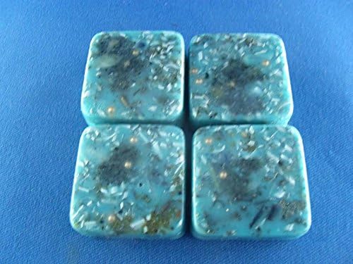 4 Mini Cube Tower Busters Orgone Generator Energy Accumulator PERFECT GIFTING TOOL!!!! 528Hz/7.83Hz/Advance Harmonics Many Beautiful Ingredients and Colors!! (Teal)
