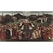 Professionally Framed Jan van Eyck (Ghent altar altar of the Mystic Lamb, main board, Scene One: The Adoration of the Mystic Lamb) - 11x17 with RichAndFramous Black Wood Frame
