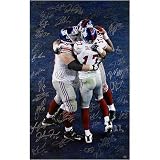 New York Giants 2007 Team Signed - Burress TD Celebration - Limited Edition Autographed 20x32 Photograph with 34 Signatures
