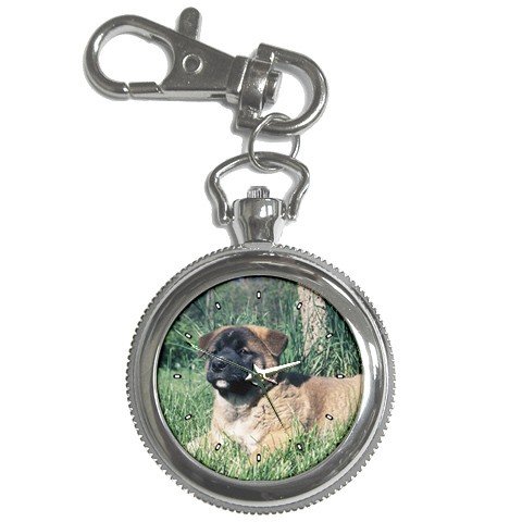 Akita Puppy Key Chain Pocket Watch