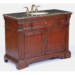 Hand Crafted Two Doors, Two Drawers Single Sink Bathroom Vanity by Unique Vanities