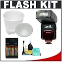 Phoenix DZBIS-112iTTL Digital Autofocus Flash (E-TTL II, E-TTL, TTL) + Gary Fong Lightsphere-II with Inverted Dome + 4 Batteries & Charger for Canon EOS Rebel XT, XTi, XS, XSi, T1i, 50D, 40D, 5D SLR Digital Cameras