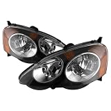 2002-2004 Acura RSX Headlights  w Amber (Black) by Matrix