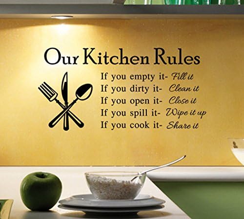 LayaStore DIY Wall Quote Decor Art Decal Sticker Removable - Kitchen Rules (Model:410)