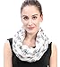 Lina & Lily Vintage Bicycle Print Loop Infinity Scarf for Women Lightweight (White and Black)