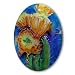 Cactus Flowers Oval Christmas Ornament