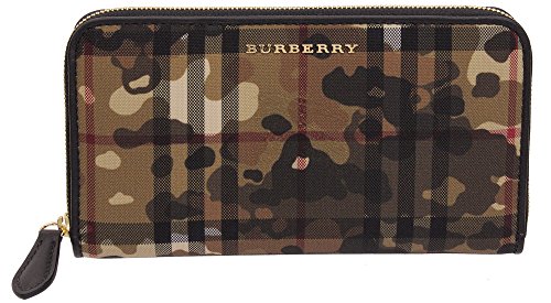 (バーバリー)BURBERRY ラウンドファスナー長財布 ELMORE ホースフェリーチェック 迷彩 3996534-HONEY/BLACK [並行輸入品] 画像