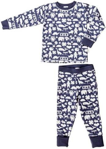 Nosilla Organics 2-Piece Long Sleeve Flipfoot Pajamas (18-24 Months, Indigo Wonder)