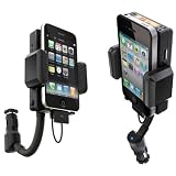 Apple iPhone iPhone 3G 3GS FM hands-free car charger/ Holder/ adjustable armgear / FM transmitter - works with all iPod/iPhone 3G with Free Remote Controller