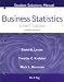Student Solutions Manual for Business Statistics: First Course and Student CD