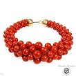BASILIO LIVERINO Made in Italy Wonderful Bracelet With Genuine Corals Made of 18K Yellow Gold. Total item weight 51.6g Length 8in