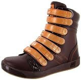DEREON Royale Strap Womens Fashion Patent Leather Boot High Top Sneaker Shoe
