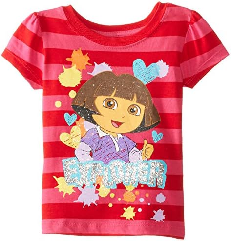 Nickelodeon Little Girls' Dora Explorer Short Sleeve Tee, Rose Azalea, 3T
