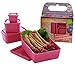 Laptop Lunches Bento-ware Bento Buddies, 4 BPA-free Lunchbox Containers with Leak-proof Lids, Pink (B650w-pink)
