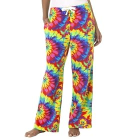 Grandma Pants Groovy Tie-Dye Pajama Pants - Pink
