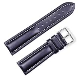 Breitling Style Oil Tanned Leather Watchband Black 24mm Watch band - by deBeer