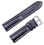 Breitling Style Oil Tanned Leather Watchband Black 18mm Watch band - by deBeer
