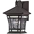 Westinghouse Lighting 6486400 One-Light Exterior Wall Lantern, Textured Rust Patina on Solid Brass and Steel with Water Glass and Tiffany Accents