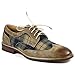 Ferro Aldo Julian MFA19266APL Mens Classic Plaid Brogue Wingtip Perforated Oxford Derby Dress Shoes, in Brown Plaid, Size 9.5