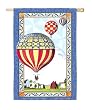 Hot Air Balloons & Houses Silk Reflections Regular Size Flag