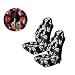 A Set of 5 Pc. Universal-fit Hawaiian Front Bucket Seat Cover, Steering Wheel Cover and Shoulder Harness Pressure Relief Cover - Charcoal Black Hibiscus Floral Print