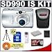Canon PowerShot SD990 IS 14.7MP Digital Camera with 3.7x Image Stabilized Zoom (Silver) + NB-5L Battery + 8GB Card + Cameta Bonus Accessory Kit