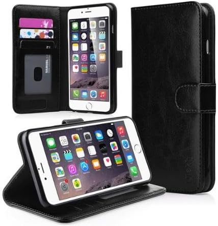 iPhone 6s &amp; 6 Wallet Case [4.7 inch] Protective PU Leather Wallet Case Phone Holder with Kickstand Stand for Watching Videos, Browsing and FaceTime Apple- Black