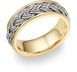 51KhEf96A L. SL160  Braided Wedding Band Ring   14K Two Tone Gold
