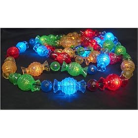 9' LED Lighted Hard Candy Christmas Garland 36 Lights